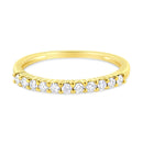 IGI Certified 1/4 Cttw Diamond 10K Yellow Gold Prong Set Fluted Band Style Ring (I-J Color, I2-I3 Clarity) - Size 7-6