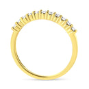 IGI Certified 1/4 Cttw Diamond 10K Yellow Gold Prong Set Fluted Band Style Ring (I-J Color, I2-I3 Clarity) - Size 7-7