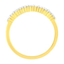 IGI Certified 1/4 Cttw Diamond 10K Yellow Gold Prong Set Fluted Band Style Ring (I-J Color, I2-I3 Clarity) - Size 7-9