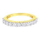 IGI Certified 1.0 Cttw Diamond 10K Yellow Gold Prong Set Fluted Band Style Wedding Ring (J-K Color, I1-I2 Clarity) - Size 7-8