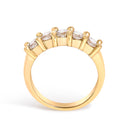 14K Yellow Gold Plated .925 Sterling Silver 1.0 Cttw Shared Prong-set Round Diamond 5 Stone Band Ring (J-K Color, I1-I2 Clarity) - Size 7-9