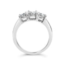 14K White Gold 1/2 Cttw Miracle Set Round Lab Grown Diamond Three Stone Illusion Plate Ring (F-G Color, VS1-VS2 Clarity) - Ring Size 7-10