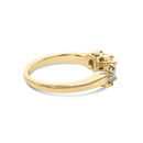 10K Yellow Gold 1/2 Cttw Miracle Set Round Diamond Three Stone Illusion Plate Ring (I-J Color, I2-I3 Clarity) - Size 7-7