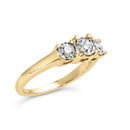 10K Yellow Gold 1/2 Cttw Miracle Set Round Diamond Three Stone Illusion Plate Ring (I-J Color, I2-I3 Clarity) - Size 7-8