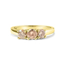 10K Yellow Gold 1.00 Cttw Champagne Diamond 3-Stone Band Ring (J-K Color, I1-I2 Clarity)  - Size 7-5