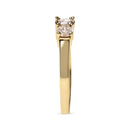 10K Yellow Gold 1.00 Cttw Champagne Diamond 3-Stone Band Ring (J-K Color, I1-I2 Clarity)  - Size 7-8