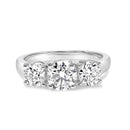 14K White Gold 2.00 Cttw Lab Grown Diamond 3 Stone Ring Band (F-G Color, VS1-VS2 Clarity) - Ring Size 7-6