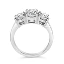 14K White Gold 2.00 Cttw Lab Grown Diamond 3 Stone Ring Band (F-G Color, VS1-VS2 Clarity) - Ring Size 7-10