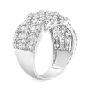 10K White Gold 3.00 Cttw Diamond Multi Row Cluster Band Ring (I-J Color, I3 Clarity) - Size 7-7