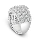 10K White Gold 3.00 Cttw Diamond Multi Row Cluster Band Ring (I-J Color, I3 Clarity) - Size 7-9