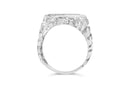 .925 Sterling Silver 1/3 Diamond 6 Stone Rectangle Nugget Gents Ring - Size 10-2