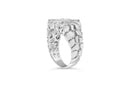 .925 Sterling Silver 1/3 Diamond 6 Stone Rectangle Nugget Gents Ring - Size 10-3