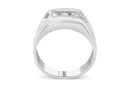 Men's .925 Sterling Silver 1/3 Cttw Diamond Channel Set 3 Stone Ring Band (I-J Color, I3 Clarity) - Ring Size 10-6