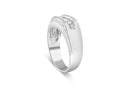 Men's .925 Sterling Silver 1/3 Cttw Diamond Channel Set 3 Stone Ring Band (I-J Color, I3 Clarity) - Ring Size 10-7
