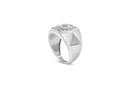 Men's .925 Sterling Silver 1/2 Cttw Multi-Diamond Hexagon Frame Ring (I-J Color, I3 Clarity) - Ring Size 10-4