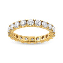 14K Yellow Gold 2.00 Cttw Shared Prong Set Round Cut Diamond Eternity Band (J-K Color, VS1-VS2 Clarity) - Ring Size 6.75-5