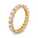 14K Yellow Gold 2.00 Cttw Shared Prong Set Round Cut Diamond Eternity Band (J-K Color, VS1-VS2 Clarity) - Ring Size 6.75-7