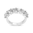 14K White Gold 3.0 Cttw Lab-Grown Diamond Shared Prong Set 6 Stone Band Ring (G-H Color, VS2-SI1 Clarity) - Ring Size 7-7