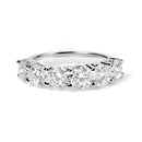 14K White Gold 3.0 Cttw Lab-Grown Diamond Shared Prong Set 6 Stone Band Ring (G-H Color, VS2-SI1 Clarity) - Ring Size 7-8
