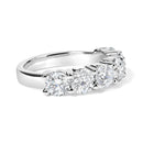 14K White Gold 3.0 Cttw Lab-Grown Diamond Shared Prong Set 6 Stone Band Ring (G-H Color, VS2-SI1 Clarity) - Ring Size 7-9
