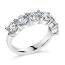 14K White Gold 3.0 Cttw Lab-Grown Diamond Shared Prong Set 6 Stone Band Ring (G-H Color, VS2-SI1 Clarity) - Ring Size 7-10