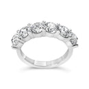 14K White Gold 3.0 Cttw Lab-Grown Diamond Shared Prong Set 6 Stone Band Ring (G-H Color, VS2-SI1 Clarity) - Ring Size 7-11