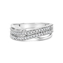 10K White Gold 1/2 Cttw Princess Diamond Split Shank Band Ring-1