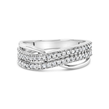 10K White Gold 1/2 Cttw Princess Diamond Split Shank Band Ring