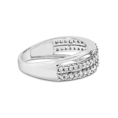 10K White Gold 1/2 Cttw Princess Diamond Split Shank Band Ring - 0