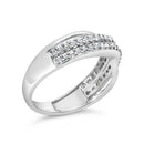 10K White Gold 1/2 Cttw Princess Diamond Split Shank Band Ring-3