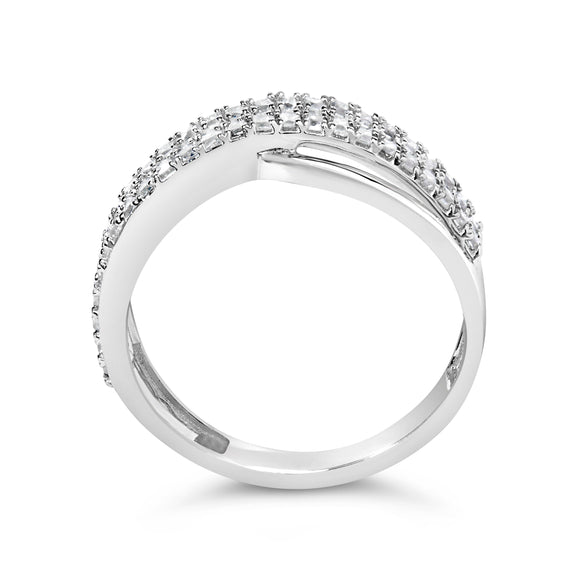 10K White Gold 1/2 Cttw Princess Diamond Split Shank Band Ring
