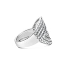 10K White Gold 1 1/2 Cttw Princess Diamond Swirl Design Cocktail Ring-2