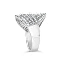 10K White Gold 1 1/2 Cttw Princess Diamond Swirl Design Cocktail Ring-4