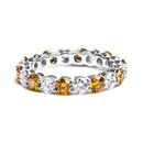 14K White Gold 3.00 Cttw Alternating White and Yellow Lab-Grown Diamond Eternity Band Ring (F-G Color, VS1-VS2 Clarity) - Size 6.5-1