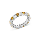 14K White Gold 3.00 Cttw Alternating White and Yellow Lab-Grown Diamond Eternity Band Ring (F-G Color, VS1-VS2 Clarity) - Size 6.5-2