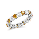 14K White Gold 3.00 Cttw Alternating White and Yellow Lab-Grown Diamond Eternity Band Ring (F-G Color, VS1-VS2 Clarity) - Size 6.5-3