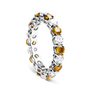 14K White Gold 3.00 Cttw Alternating White and Yellow Lab-Grown Diamond Eternity Band Ring (F-G Color, VS1-VS2 Clarity) - Size 6.5-4