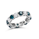 14K White Gold 6 1/4 Cttw Alternating Lab-Grown White and Natural Treated Blue Diamond Eternity Band Ring (F-G Color, VS1-VS2 Clarity)-8