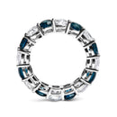 14K White Gold 6 1/4 Cttw Alternating Lab-Grown White and Natural Treated Blue Diamond Eternity Band Ring (F-G Color, VS1-VS2 Clarity)-10