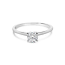 14K White Gold 1/2 Cttw Round Lab Grown Diamond 4 Prong Solitaire Engagement Ring (F-G Color, VS2-SI1 Clarity) - Size 7-6