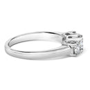 14K White Gold  3/4 Cttw Lab Grown Diamond 3 Stone Ring Band (F-G Color, VS2-SI1 Clarity)- Size 7-7