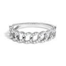 .925 Sterling Silver 1/4 Cttw Diamond Curb Link Band Ring-1