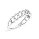 .925 Sterling Silver 1/4 Cttw Diamond Curb Link Band Ring-3
