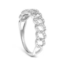 .925 Sterling Silver 1/4 Cttw Diamond Curb Link Band Ring-4