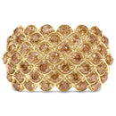 10K Yellow Gold 2.0 Cttw Brown Diamond Teardrop Design Cocktail Ring-1