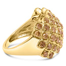10K Yellow Gold 2.0 Cttw Brown Diamond Teardrop Design Cocktail Ring-2