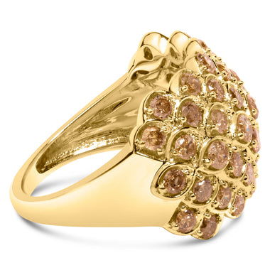 10K Yellow Gold 2.0 Cttw Brown Diamond Teardrop Design Cocktail Ring - 0