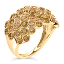 10K Yellow Gold 2.0 Cttw Brown Diamond Teardrop Design Cocktail Ring-3