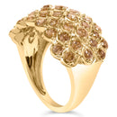 10K Yellow Gold 2.0 Cttw Brown Diamond Teardrop Design Cocktail Ring-4