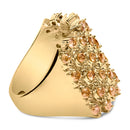 10K Yellow Gold 2.0 Cttw Brown Diamond Mesh Link Cocktail Ring-2